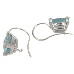 Discount Orecchini Pendenti In Oro Bianco Bliss Gioielli Con Topazio Azzurro e Diamanti Outlet Gioielli