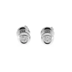 New Orecchini Punto Luce in Oro Bianco con Diamante di 0,10 Carati Orecchini Punto Luce