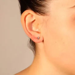 New Orecchini Punto Luce in Oro Bianco con Diamante di 0,10 Carati Orecchini Punto Luce