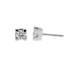New Orecchini Punto Luce in Oro Bianco con Diamanti 0,70 Carati Certificati Orecchini Punto Luce