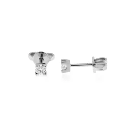 Clearance Orecchini Punto Luce in Oro Bianco con Diamanti 0,17 Carati Orecchini Punto Luce