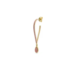 Discount Orecchini Rue des Mille Mono-orecchino Line Drop Galvanica Gialla Gioielli Rue Des Mille