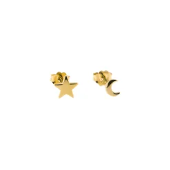 Discount Orecchini Rue des Mille Stella Luna Bombati Fissi al Lobo Gialli Gioielli Rue Des Mille
