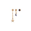 Clearance Orecchini Rue des Mille Tris Stella con Lune Gioielli Rue Des Mille