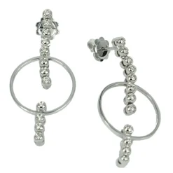 Outlet Orecchini Tennis in Oro Bianco E Diamanti Orecchini