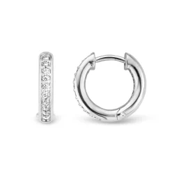Fashion Orecchini Ti Sento Milano In Argento 925 Cerchio Al Lobo Con Pavè In Zirconi Gioielli Ti Sento Milano