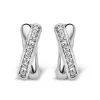 Outlet Orecchini Ti Sento Milano In Argento 925 Cerchio Al Lobo Con Zirconi Gioielli Ti Sento Milano