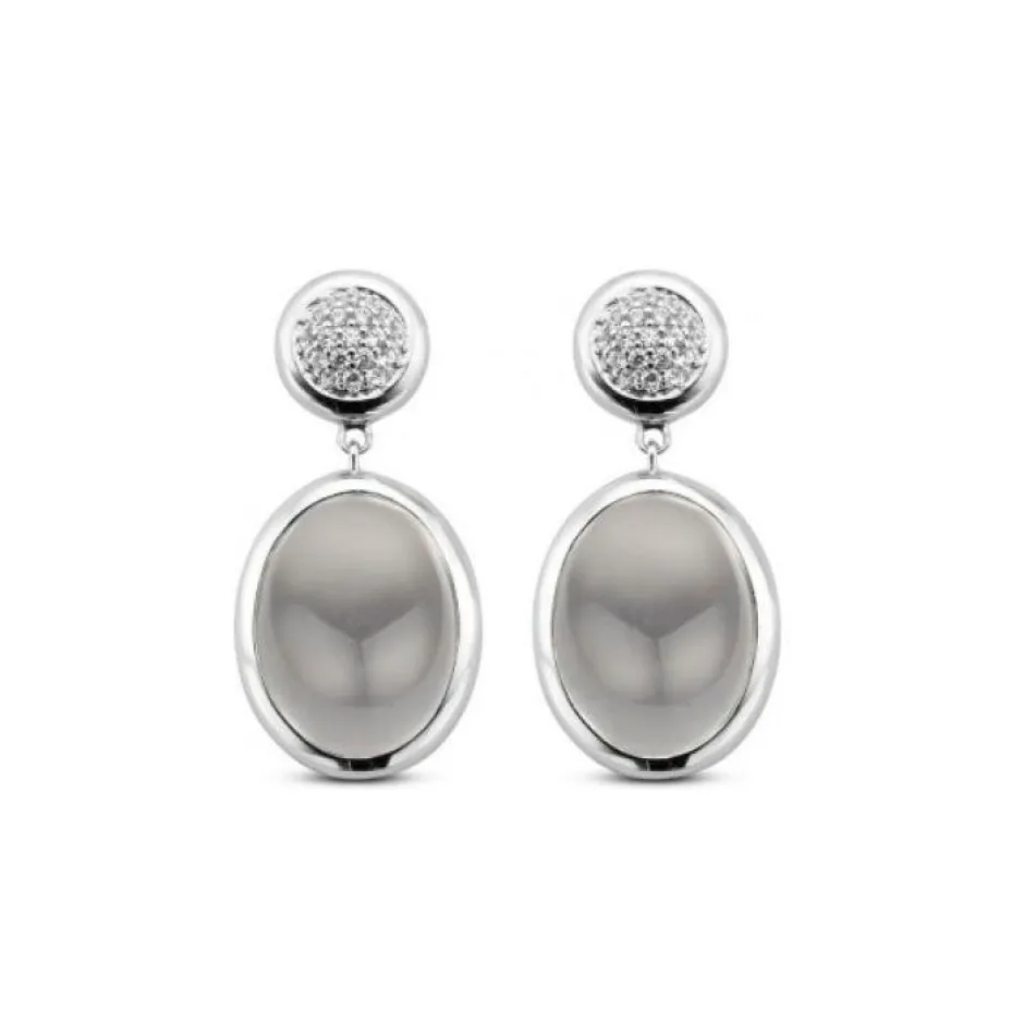 Hot Orecchini Ti Sento Milano In Argento 925 Con Quarzo Fumè Ovale Gioielli Ti Sento Milano | Outlet Gioielli