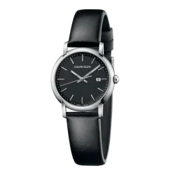 Discount Orologio Calvin Klein Donna Established Nero MM. 32 Con Cinturino in Pelle Nero Donna Orologi Calvin Klein Donna | Outlet Orologi