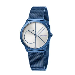 Best Orologio Calvin Klein Donna Minimal in Acciaio PVD Blu Quadrante Argento MM. 35 Con Cinturino Maglia Milano Donna Outlet Orologi | Orologi Calvin Klein Donna