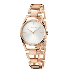 Fashion Orologio Calvin Klein Donna In Acciaio PVD Rosa Collezione Dainty Con Quadrante Argentè Donna Orologi Calvin Klein Donna | Outlet Orologi