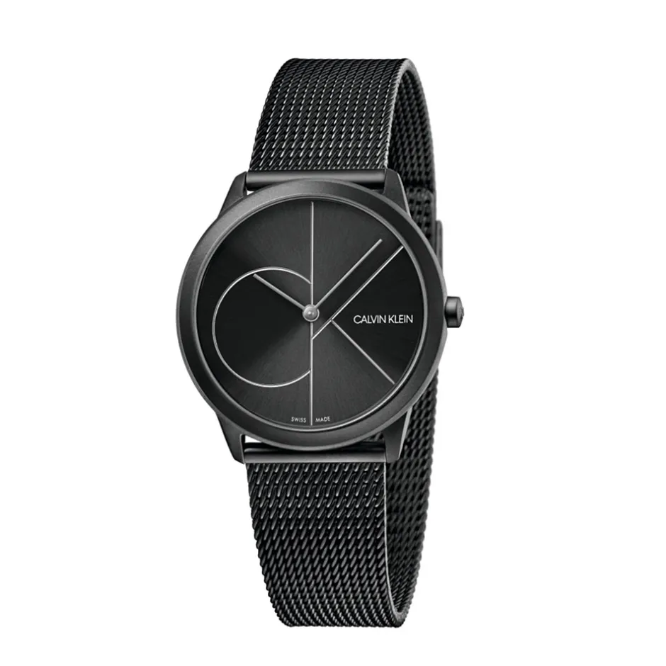 Best Orologio Calvin Klein Minimal Donna In Acciaio PVD Nero MM. 35 Con Cinturino Maglia Milano Donna Orologi Calvin Klein Donna | Outlet Orologi