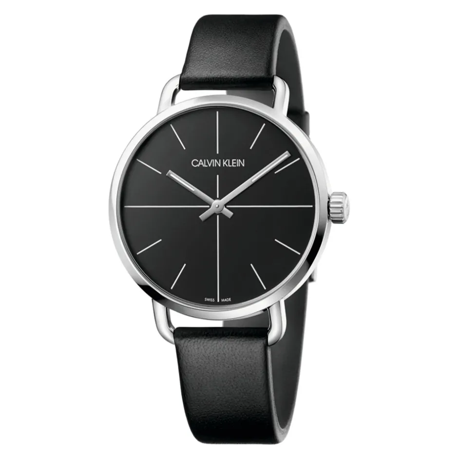 Sale Orologio Calvin Klein Uomo Collezione Even Nero MM. 42 con Cinturino in Pelle Nero Uomo Outlet Orologi | Orologi Calvin Klein Uomo