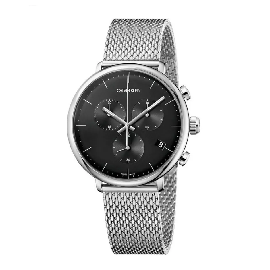 Fashion Orologio Calvin Klein Uomo Nuova Collezione High Noon Chrono Nero Cassa in Acciaio MM. 43 Con Cinturino In Maglia Milano Uomo Outlet Orologi | Orologi Calvin Klein Uomo