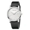 Best Orologio Calvin Klein Uomo In Acciaio MM. 43 Con Quadrante Argento e Cinturino in Pelle Nero Collezione City Uomo Outlet Orologi | Orologi Calvin Klein Uomo