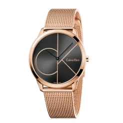 Outlet Orologio Calvin Klein Uomo Collezione Minimal In Acciaio PVD Rosa MM. 40 Con Bracciale in Maglia Milano Uomo Outlet Orologi | Orologi Calvin Klein Uomo