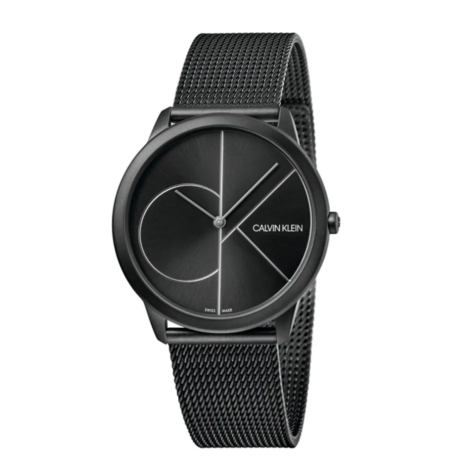 Discount Orologio Calvin Klein Uomo Minimal in Acciaio PVD Nero MM. 40 con Cinturino Maglia Milano Uomo Outlet Orologi | Orologi Calvin Klein Uomo