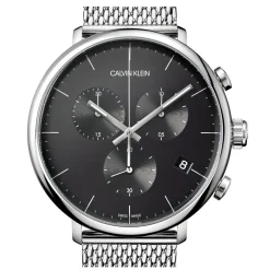 Fashion Orologio Calvin Klein Uomo Nuova Collezione High Noon Chrono Nero Cassa in Acciaio MM. 43 Con Cinturino In Maglia Milano Uomo Outlet Orologi | Orologi Calvin Klein Uomo