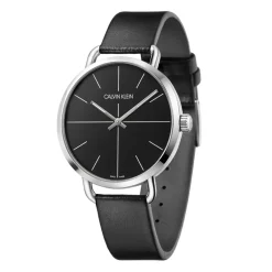 Sale Orologio Calvin Klein Uomo Collezione Even Nero MM. 42 con Cinturino in Pelle Nero Uomo Outlet Orologi | Orologi Calvin Klein Uomo