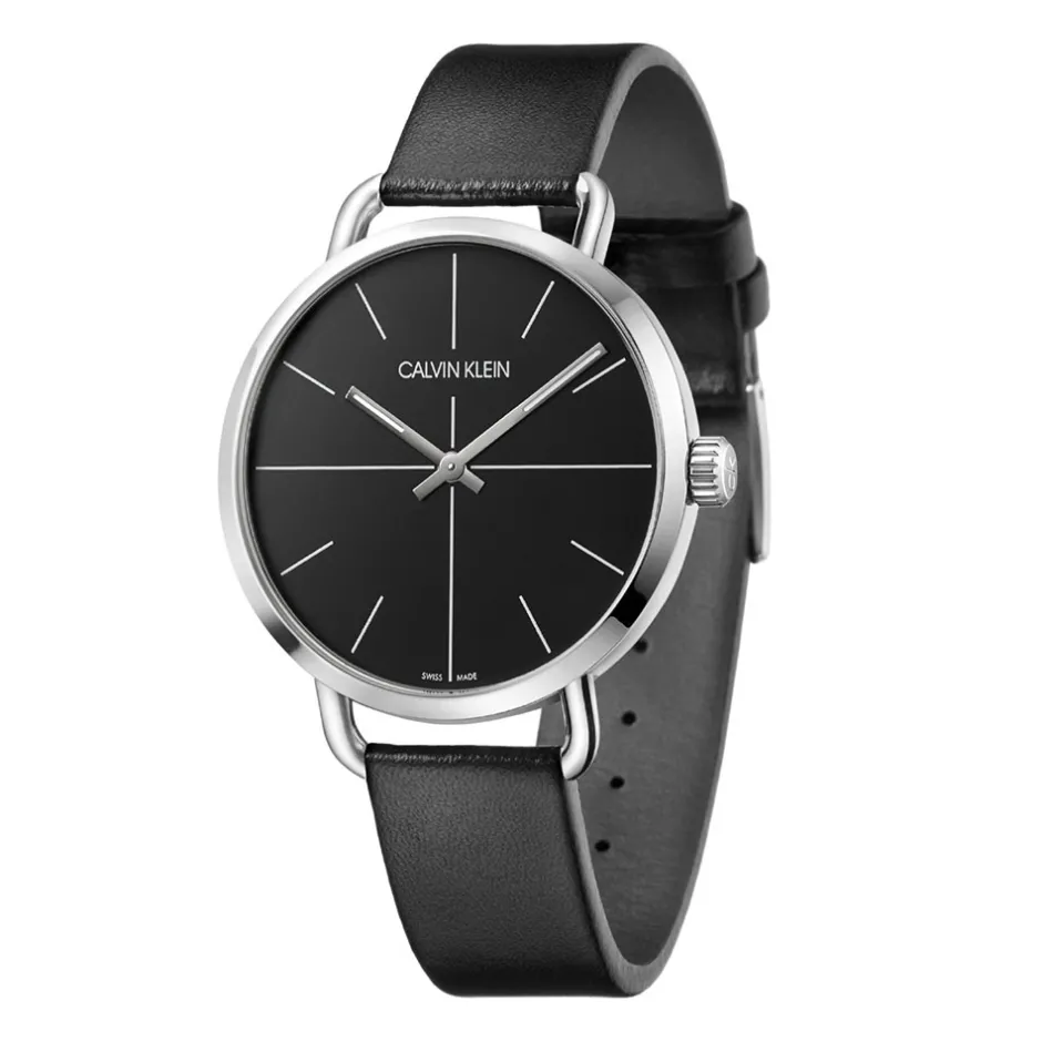Sale Orologio Calvin Klein Uomo Collezione Even Nero MM. 42 con Cinturino in Pelle Nero Uomo Outlet Orologi | Orologi Calvin Klein Uomo