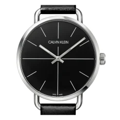 Sale Orologio Calvin Klein Uomo Collezione Even Nero MM. 42 con Cinturino in Pelle Nero Uomo Outlet Orologi | Orologi Calvin Klein Uomo