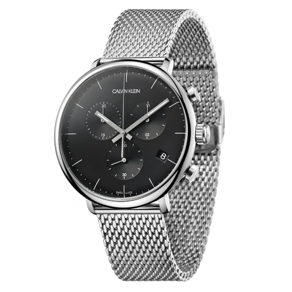 Fashion Orologio Calvin Klein Uomo Nuova Collezione High Noon Chrono Nero Cassa in Acciaio MM. 43 Con Cinturino In Maglia Milano Uomo Outlet Orologi | Orologi Calvin Klein Uomo