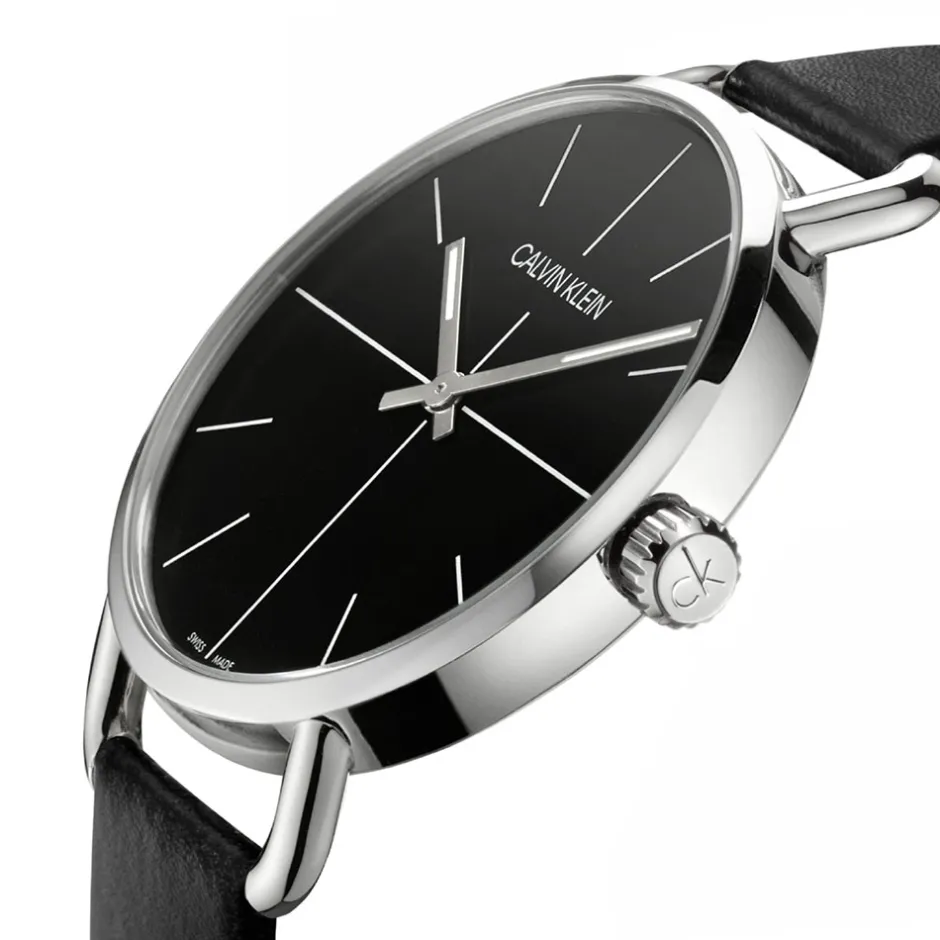 Sale Orologio Calvin Klein Uomo Collezione Even Nero MM. 42 con Cinturino in Pelle Nero Uomo Outlet Orologi | Orologi Calvin Klein Uomo