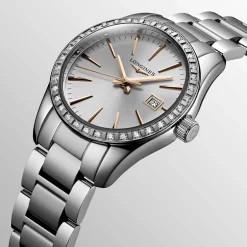 Discount Orologio Conquest Classic Quarzo Acciaio Argento Raggi di Sole 29,50 mm Donna Orologi Longines Donna