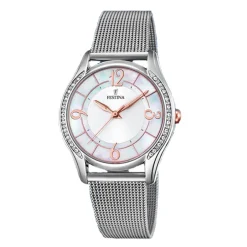 Hot Orologio Donna Festina Nuovo Modello Mademoiselle In Acciaio MM. 36 Quadrante in Madreperla Naturale e Cinturino Milano Donna Orologi Festina Donna
