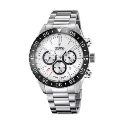 Outlet Orologio Festina Ceramic Bianco Acciaio Quartz 44 mm Uomo Orologi Festina Uomo