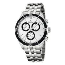 Clearance Orologio Festina Chrono Sport Uomo In Acciaio Con Quadrante Argentè Uomo Orologi Festina Uomo