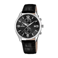 Best Orologio Festina Chronograph Nero Pelle Quartz 42 mm Uomo Orologi Festina Uomo