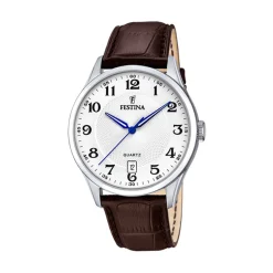 Discount Orologio Festina Classic Bianco Cinturino Pelle 43 mm Uomo Orologi Festina Uomo