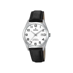 Online Orologio Festina Classic Bianco Cinturino Pelle 40 mm Uomo Orologi Festina Uomo