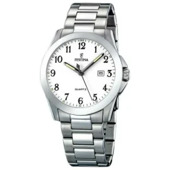 Discount Orologio Festina Classic Uomo In Acciaio Con Quadrante Argentè e Arabe Nere Uomo Orologi Festina Uomo