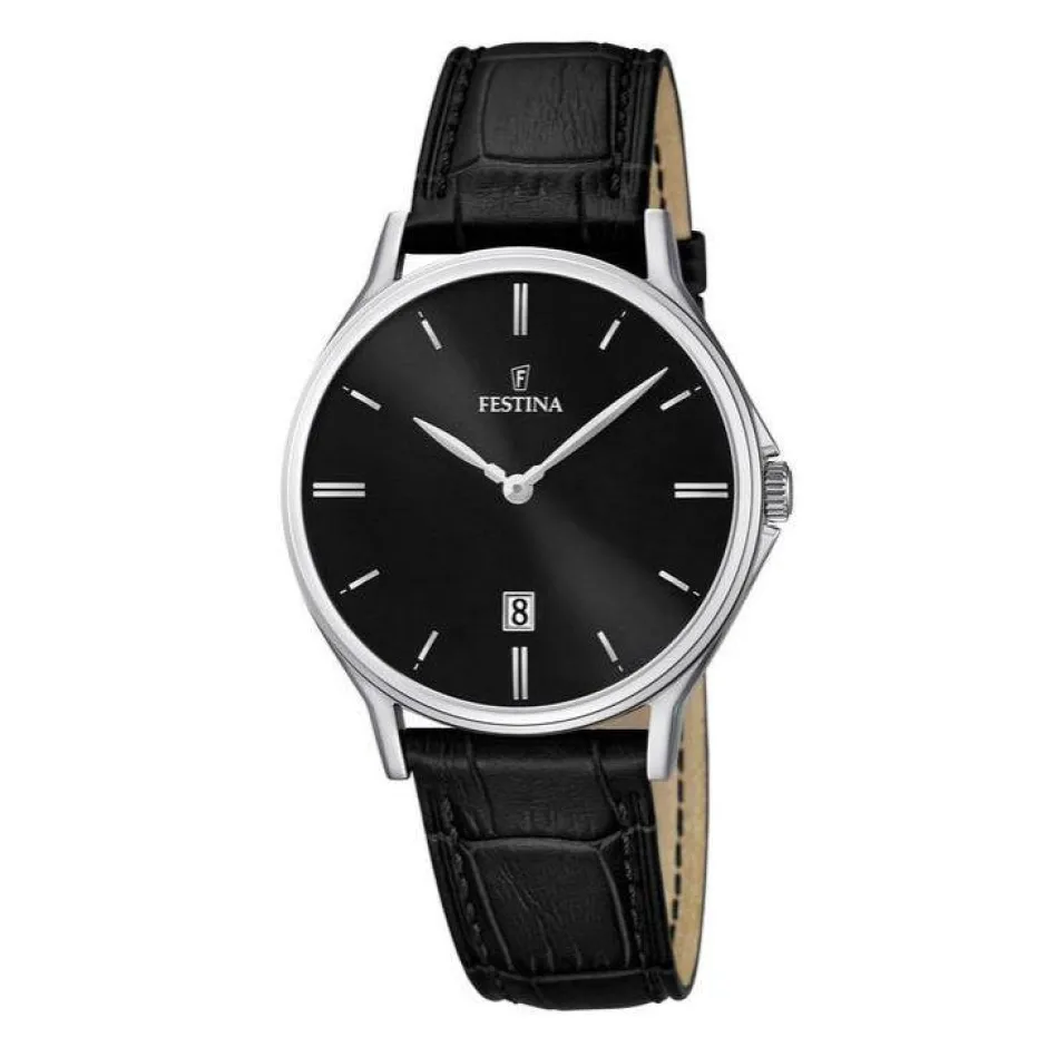 Online Orologio Festina Classics Nero Pelle Uomo Orologi Festina Uomo