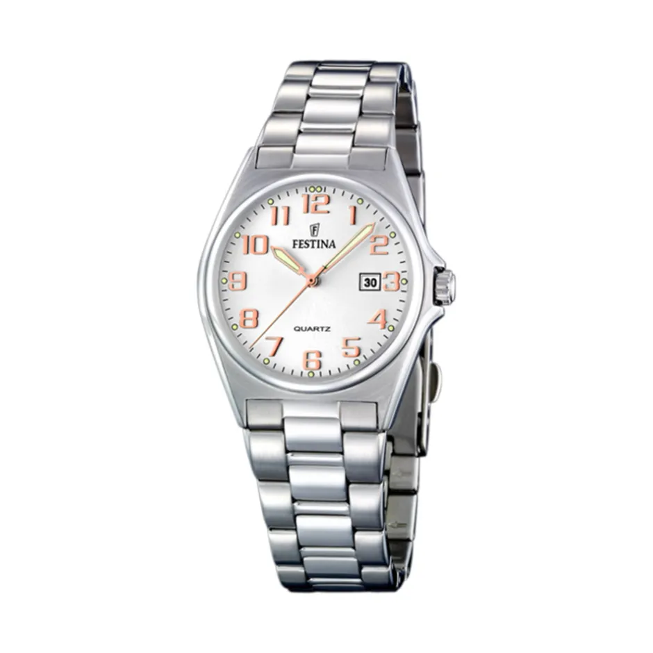 Best Orologio Festina Classics Bianco Acciaio Indici Dorati Donna Orologi Festina Donna