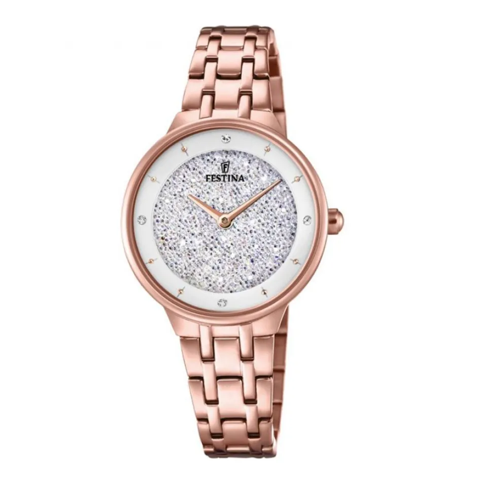 Best Orologio Festina Donna Con Cristalli Swarovski Collezione Mademoiselle Placcato In Oro Rosa Con Quadrante Argento Donna Orologi Festina Donna