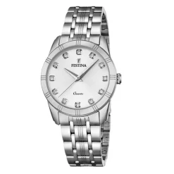 Fashion Orologio Festina Donna Collezione Mademoiselle In Acciaio Con Quadrante Argentè e Strass Donna Orologi Festina Donna
