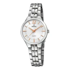 Outlet Orologio Festina Donna Collezione Mademoiselle In Acciaio Cassa MM. 28 Con Quadrante Argento Donna Orologi Festina Donna