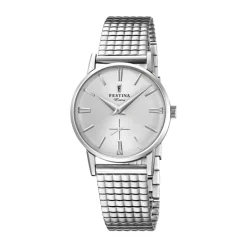 New Orologio Festina Donna Collezione Extra Cassa In Acciaio MM. 29 Quadrante Argentè Con Cinturino Elastico Donna Orologi Festina Donna