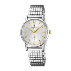 Clearance Orologio Festina Donna Collezione Extra Cassa MM. 29 Quadrante Argentè e Indici Dorati Con Cinturino Elastico Donna Orologi Festina Donna