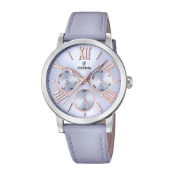 Discount Orologio Festina Donna In Acciaio Cassa MM. 36 con Quadrante Lilla e Cinturino in Pelle Glicine Donna Orologi Festina Donna