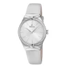 Best Orologio Festina Donna in Acciaio MM. 30 con Strass e Cinturino in Pelle Bianco con Quadrante Argento Donna Orologi Festina Donna