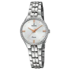 Hot Orologio Festina Donna In Acciaio Collezione Mademoiselle MM. 28 Con Quadrante Argento Donna Orologi Festina Donna