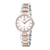 Outlet Orologio Festina Donna In Acciaio e PVD Rosè Collezione Mademoiselle Con Lunetta In Zirconi Donna Orologi Festina Donna