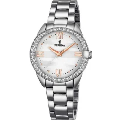 Sale Orologio Festina Donna Mademoiselle Bianco Lunetta Strass Donna Orologi Festina Donna