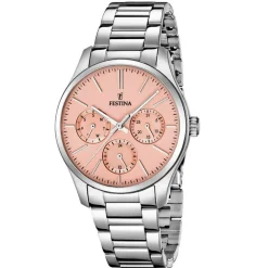 Sale Orologio Festina Donna Multifunzione In Acciaio Con Quadrante Rosa Cipria Donna Orologi Festina Donna