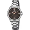 Clearance Orologio Festina Donna Nuova Collezione Mademoiselle Marrone In Acciaio Con Lunetta In Strass Donna Orologi Festina Donna