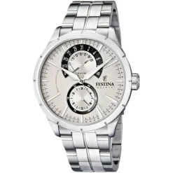 Discount Orologio Festina Elegance Uomo Multifunzione In Acciaio Con Quadrante Argentè Uomo Orologi Festina Uomo